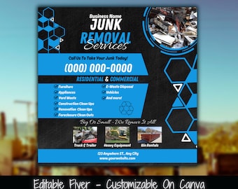 Flyersjabloon rommelverwijderingsservice, socialmediamarketing (Canva)