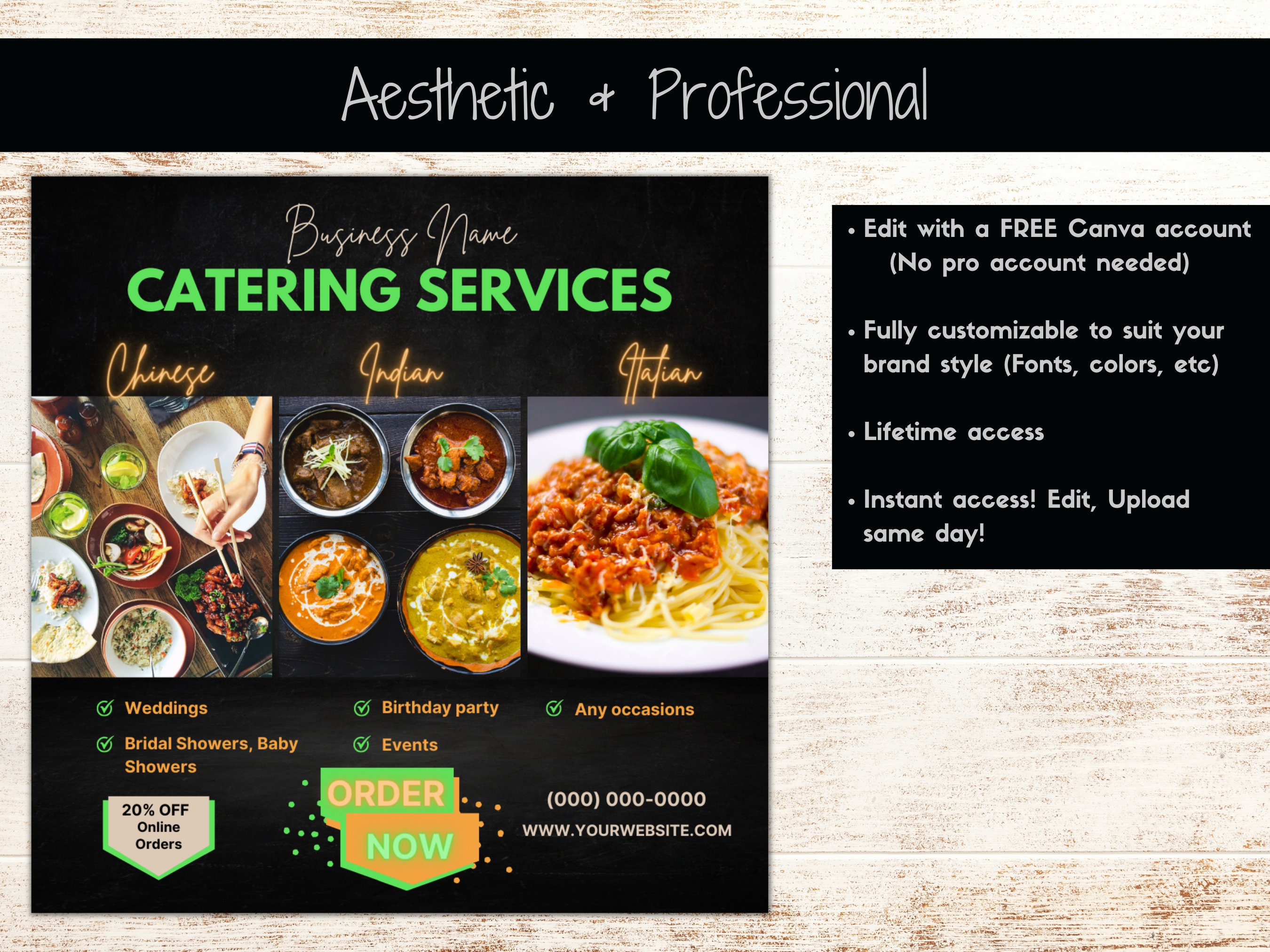 Editable Catering Flyer Template Catering Service Flyer Social Media ...