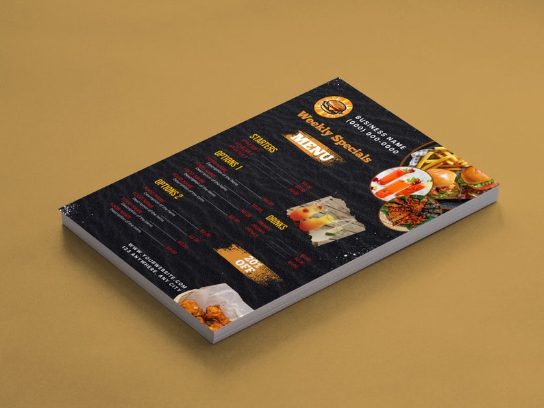 Printable Weekly Specials Flyer Template Editable Menu Flyer Etsy