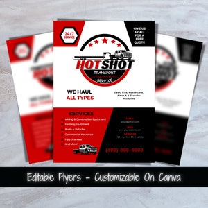 Hotshot transportdiensten Afdrukbare flyer-sjabloon Hotshot transportservice flyer Hotshot zakelijke marketing flyer Vrachtwagen te huur flyer