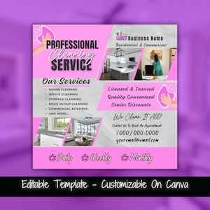 Cleaning Service Business Flyer For Social Media House Cleaning Office Cleaning Services Cleaning Service Business Marketing Flyer Template
