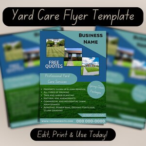 Yard Care Editable Flyer Template Lawn Maintenance Service Flyer Printable Template Yard Care Service Printable Template Flyer Customizable