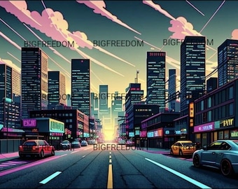 Cyberpunk Style City (Ai generated) NO watermarks on downloads