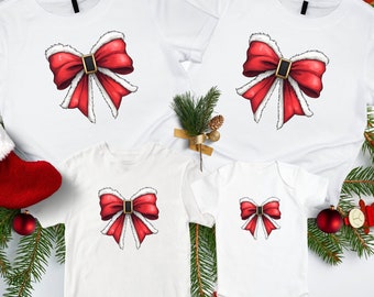 Christmas Bow Shirt: Matching Family Holiday Party Sweatshirts