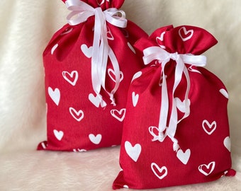 Red Bandana Print and White Lined Drawstring Bag. - Etsy display picture 2
