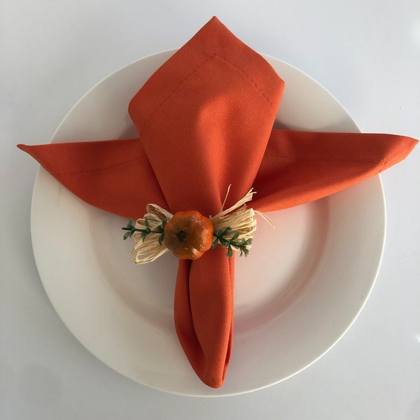 Pumpkin Fall Napkin Rings for Your Dinning Table, Thanksgiving Napkin Rings, Cloth Napkin