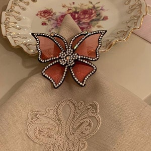 Christmas Napkin Rings, Butterfly Napkin Ring, Red Napkin Holders, Nice Decoration for Your Dinner Table