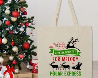 Personalized Santa Mail Bag: Christmas Polar Express Tote