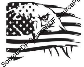 Bald Eagle American Flag SVG cricut