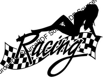 Bandera de Carreras Mujer SVG Cricut