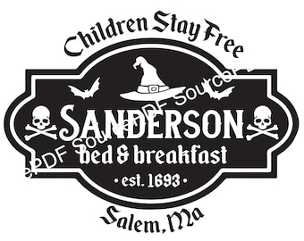 Sanderson Sisters Bed and Breakfast SVG Descarga instantánea