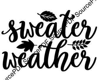 Sweater Weather Fall Leaves SVG