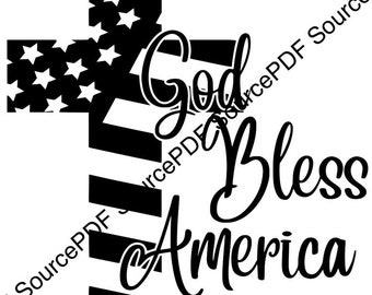 Dios bendiga a América SVG Cricut