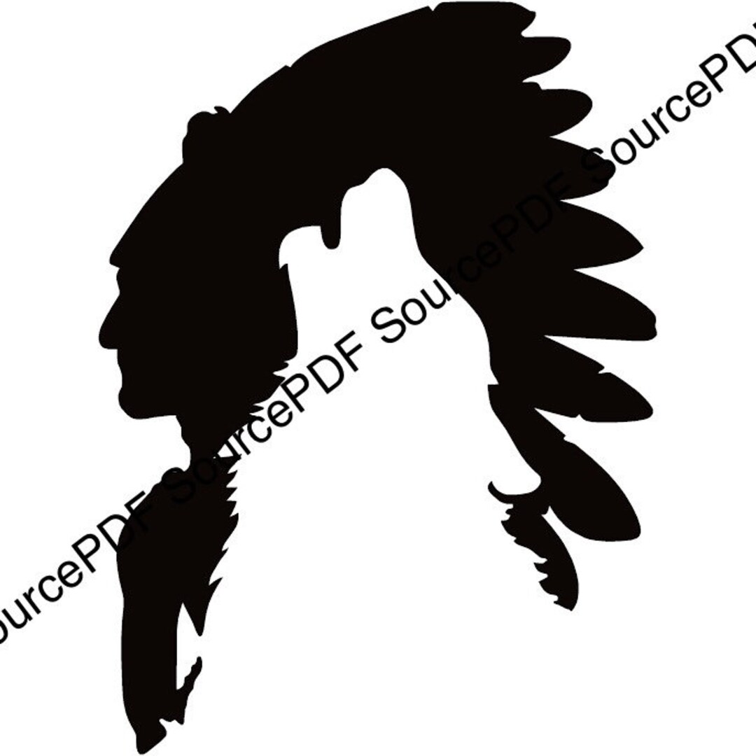 Indian Wolf Outline SVG Cricut Etsy Denmark