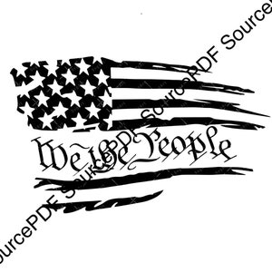 We The People American Flag SVG cricut