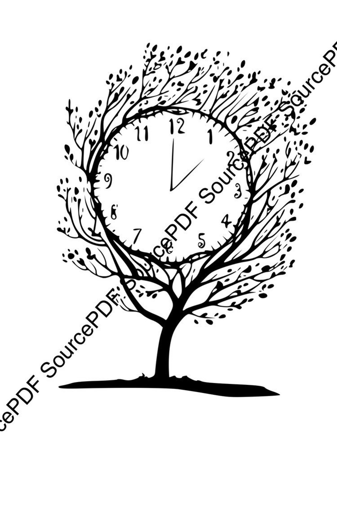 Clock Tree SVG Cricut - Etsy