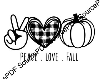 Peace Love Fall Pumpkins SVG Cricut