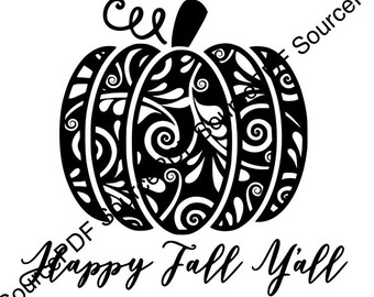 Feliz Otoño Y'all Calabaza SVG
