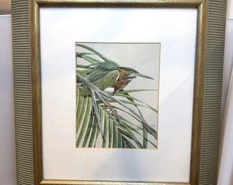 Art LaMay Green Heron Signed Numbered Print 338/5000 Framed Wildlife Bird Art