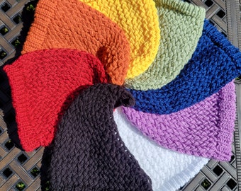 Knitted Bandana Solid Colors, knitted hats, bandana, knitted bandana