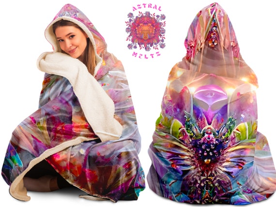 Psychedelic hooded blanket sale