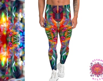 Mens workout leggings, Multicolor spandex leggings for men, Colorful meggings, Mens tights, Mens Yoga pants, Mens Rave Leggings, Art joggers