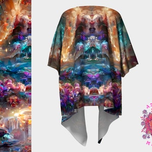 Shaman Kimono Jacket, Psychedelic kimono, Festival outfit, Psychedelic clothing, Unisex Robe Poncho, Boho kimono, Bohemian Clothing, Rave