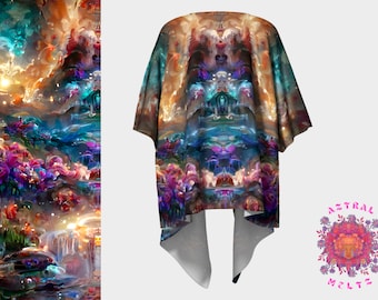 Shaman Kimono Jacket, Psychedelic kimono, Festival outfit, Psychedelic clothing, Unisex Robe Poncho, Boho kimono, Bohemian Clothing, Rave