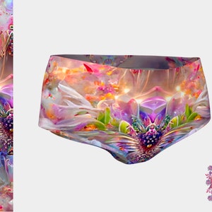 High waist rave shorts, Sexy booty shorts, Psychedelic festival shorts, Colorful mini shorts, Fairy core clothes, Witch clothes, Gym shorts
