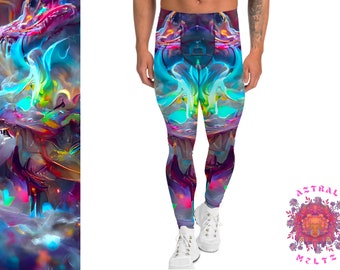 Mens Leggings, Psychedelic leggings for men, Mens tights, Mens rave clothes, Mens yoga pants, Mens workout pants, Festival outfit, Gym pants