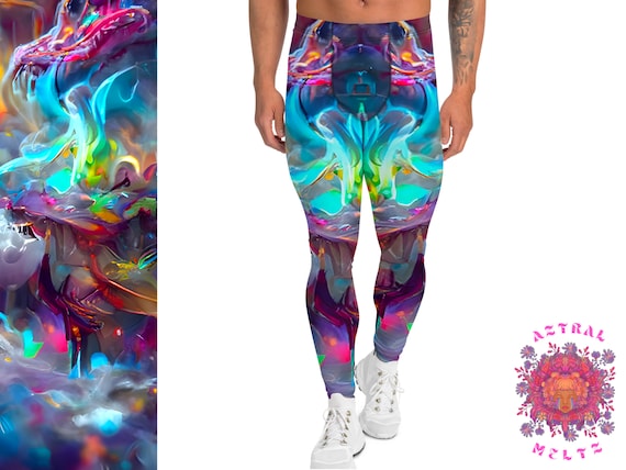 Mens Leggings, Psychedelic Leggings for Men, Mens Tights, Mens