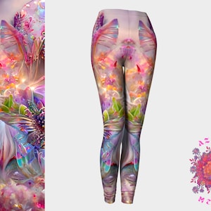 Psychedelic Leggings, Floral Leggings, Hippie pants, Colorful printed tights, Festival outfit, Trippy rave leggings, Yoga pants,Workout wear