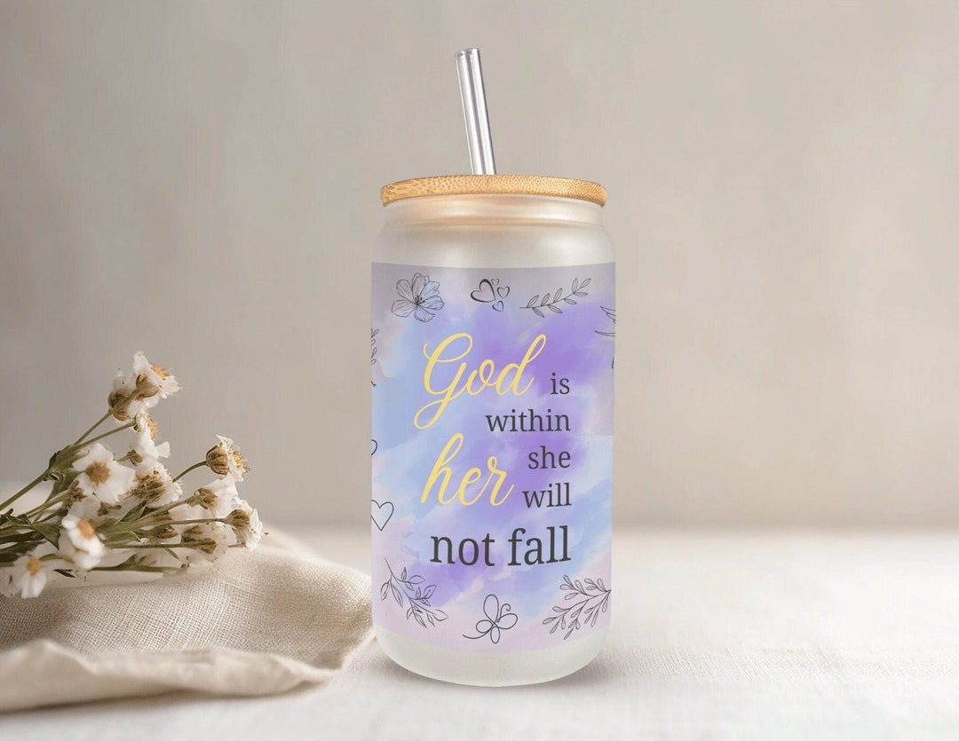 Christian Faith Libbey Glass God is Within Her She will Not Fall Christian Faith Libbey Glass God is Within Her She will Not Fall