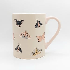 Wild Butterflies Coffee Tea Mug Cup 16 Oz Ceramic Soft Tones, Butterfly Mug, Gift for her by Fringe
