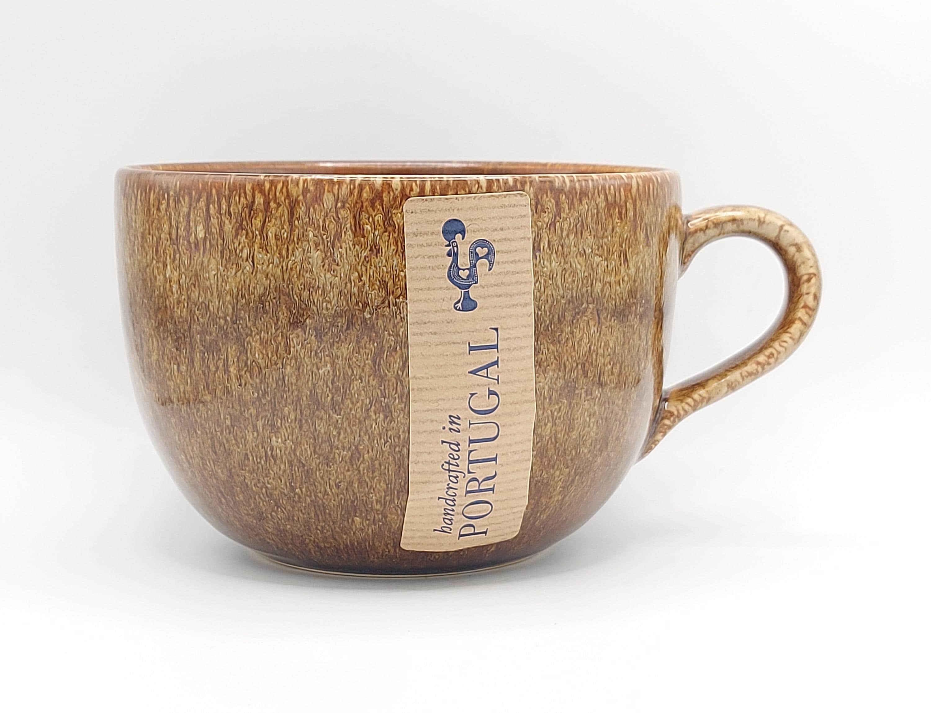 Brown Fire Glazed Bowl, Made in Portugal - Handcrafted Ceramic Coffee Mug  by Primagera - Etsy