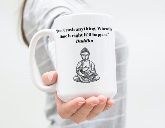 Taza de té y café con cita de Buda, cerámica blanca de 15 onzas, cita  inspiradora, regalo sublimado de Mugzan NUEVO -  España