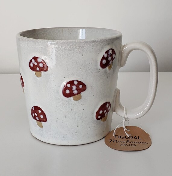Eccolo Mug White With Red Mushrooms Coffee Tea Cup Ceramic 18 Etsy