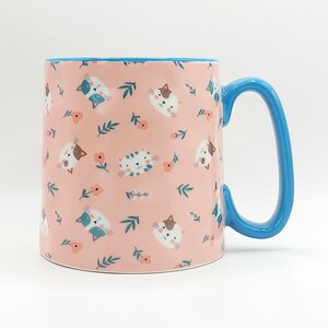 Cute Cats Coffee Tea Mug Cup, 14 Oz Ceramic Jug, Floral Pattern Mug, Cat  Lover Cup, Cat Person Gift by 10 Strawberry Street - Etsy