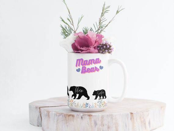 Custom Mama Bear Mug with Personalized Images