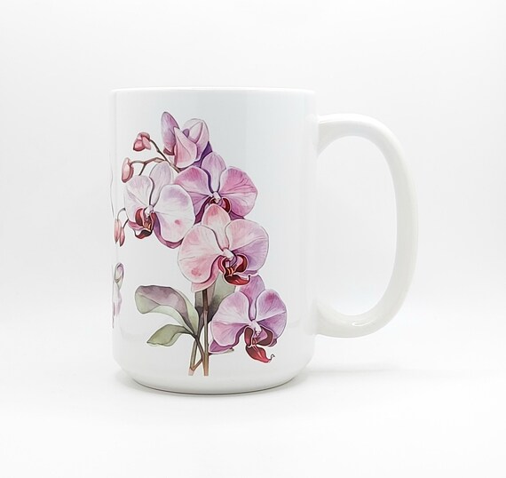 Ensemble 2 Tasses à Café Avec Soucoupes Et Plateau - Marque HOme - Motif Orchidées - Porcelaine - Occasion Comme Neuf