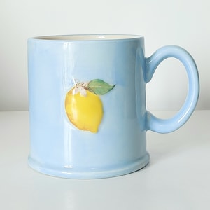 Fancy A Coffee Mug, EUC, Large Sized The Old Pottery Company Orange Tea Cup