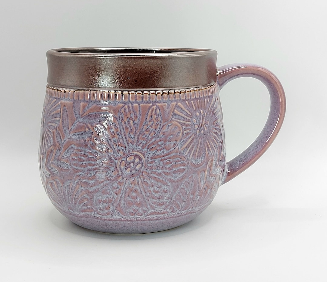 Potters Corner Coffee Tea Mug Cup 18 Oz Fire Glazed Lavender Etsy