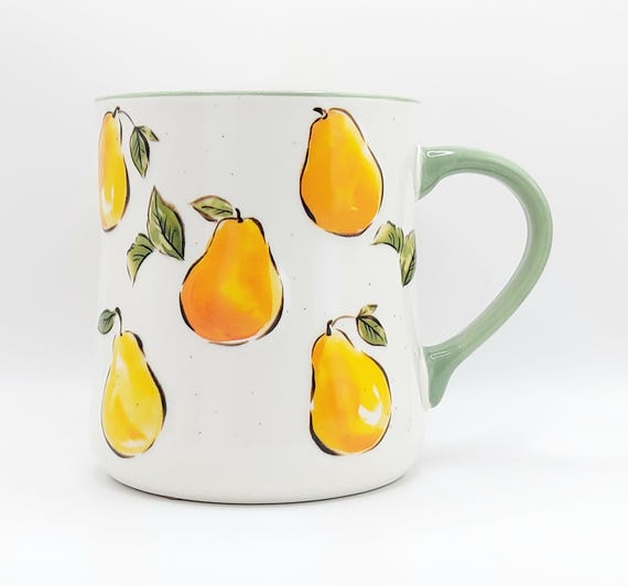 10 oz white coffee mugs Cream Colored Stoneware Diner Shape Mug, 10 oz