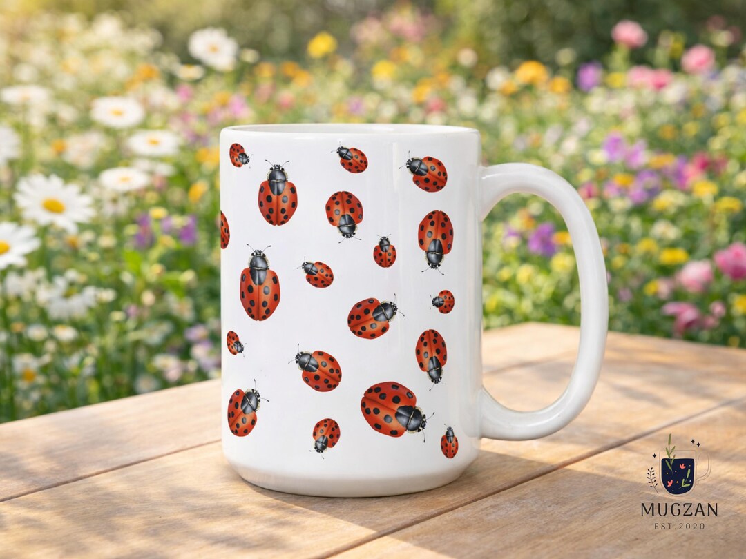 Mug coccinelle - Mug en céramique insecte, tasse à café pour