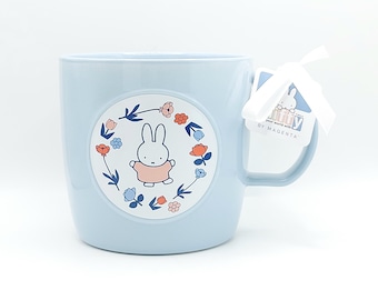 Taza de café de cerámica Miffy Floral Happiness de 20 oz, regalo coleccionable de Miffy, taza de conejito Kawaii de Magenta.