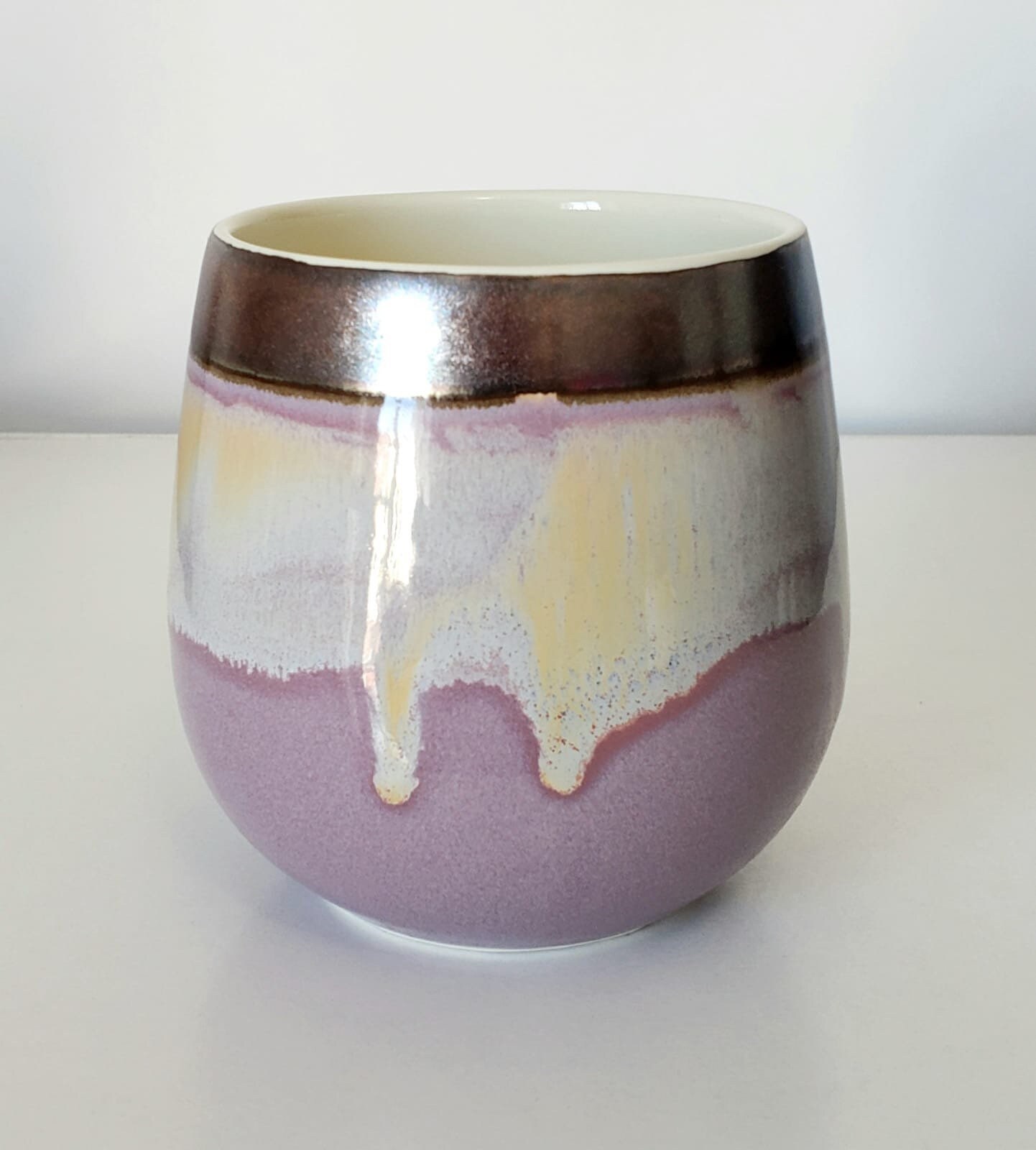 Potters Corner Coffee Mug Cup Ceramic Fire Glazed Purple Etsy