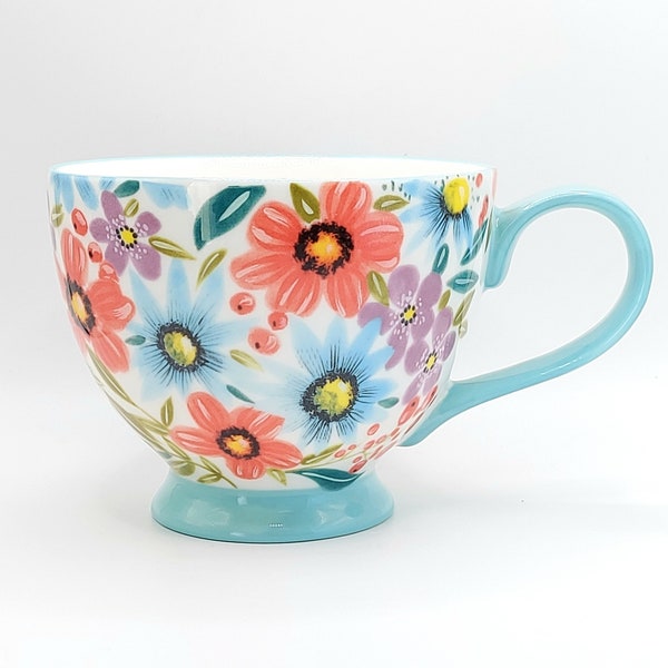 Tropical Garden Coffee Tea Mug Cup 12 Oz Bright Colors, Spring Cup, Gift for Her by Potter’s Studio