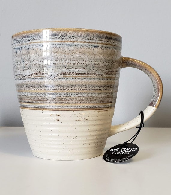 The Old Pottery Company Oversized Jumbo Mug Fire Glazed Beige Etsy