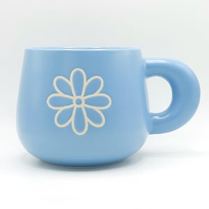 Big Engraved Daisy Coffee Tea Mug Cup 15 Oz Ceramic, Floral Minimalistic Design, Daisy Lover Jug, Gift for her By Mainstays