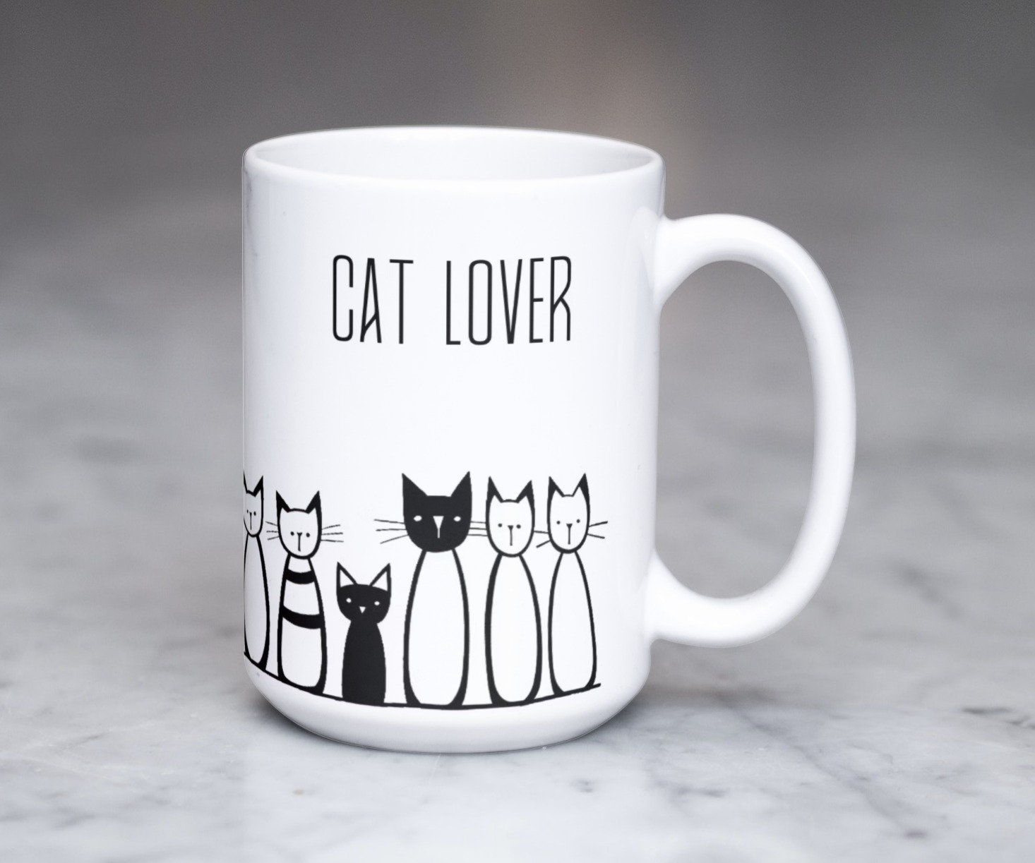 Cat Lover Coffee Tea Mug Cup 15 Oz Ceramic White, Cute Cats Mug, Cat Person  Gift, Kitty Cup by Mugzan - Etsy